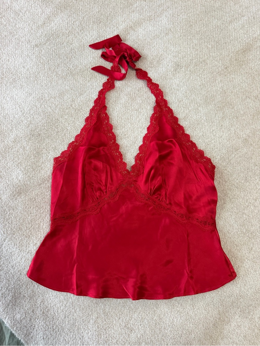 Reformation Monica Silk Top in Lipstick